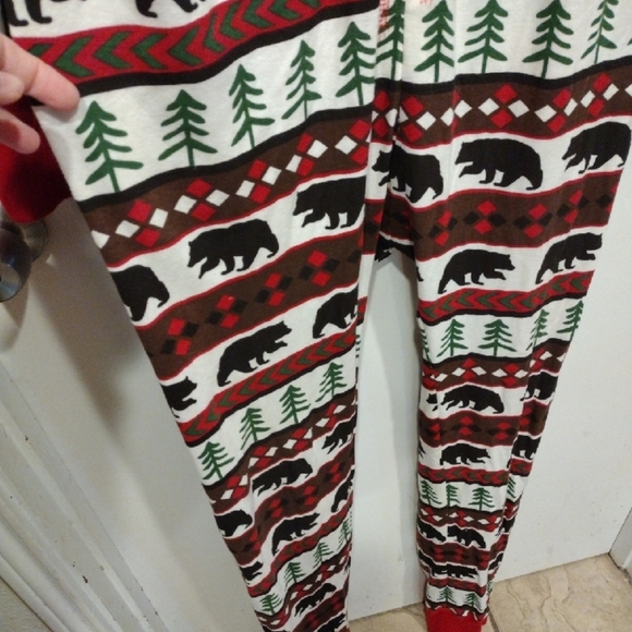 Lazy One Men's Christmas Bear Print  Long John Union Suit Pajamas Sz XL Holiday - Picture 4 of 7